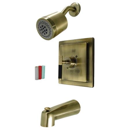 KINGSTON BRASS Single-Handle Tub and Shower Faucet, Antique Brass KB4653CKL